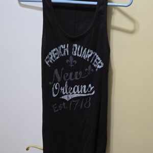 Black Graphic Tank Top,Size Medium